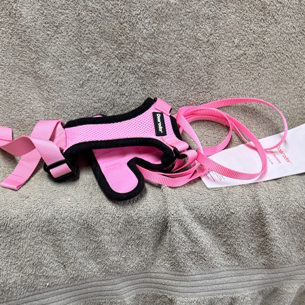 Cat harness and leash in pink. New never used size XS more for kitten